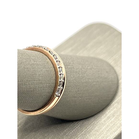 10K Rose Gold Plain & .36cttw Diamond Band Ring (14388) - Picture 5 of 7